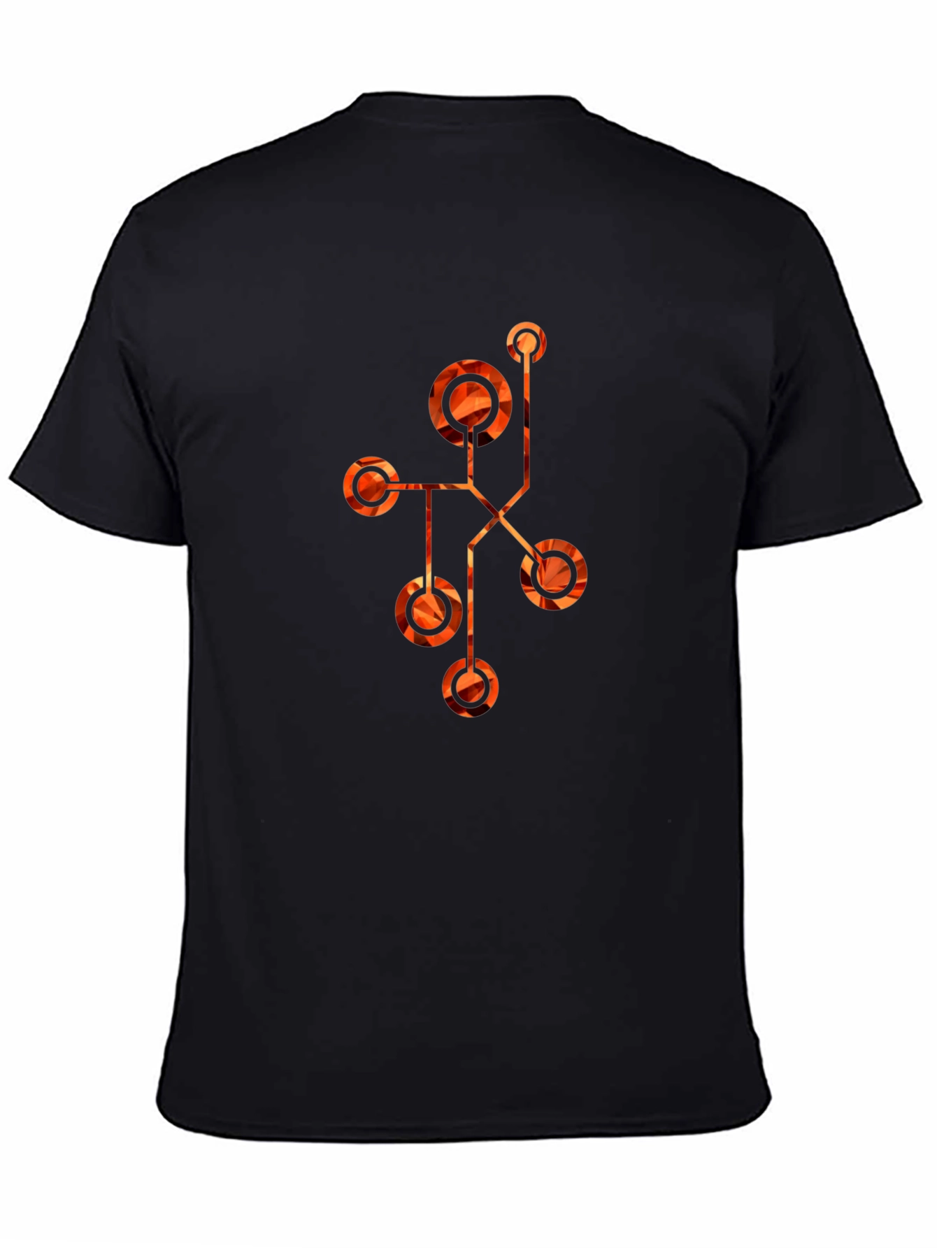 Geometric Pattern Mens Black T-Shirt