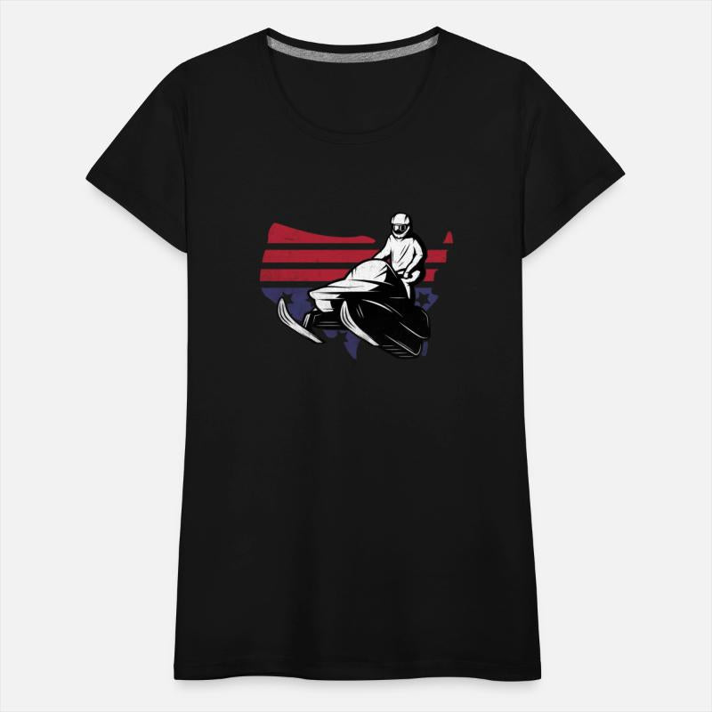 Snowmobile Men USA Flag