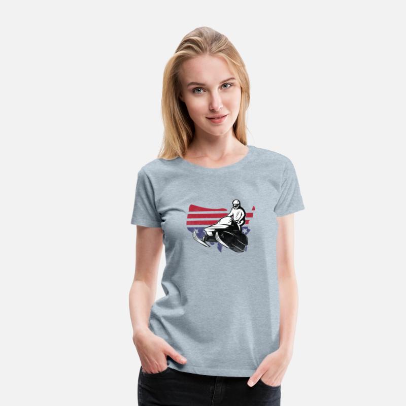 Snowmobile Men USA Flag