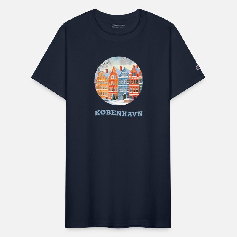 Snowy Copenhagen Denmark, Watercolor Landscape