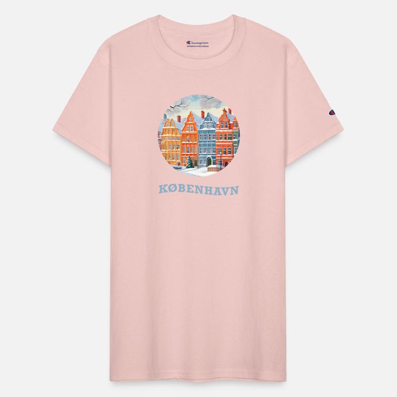 Snowy Copenhagen Denmark, Watercolor Landscape