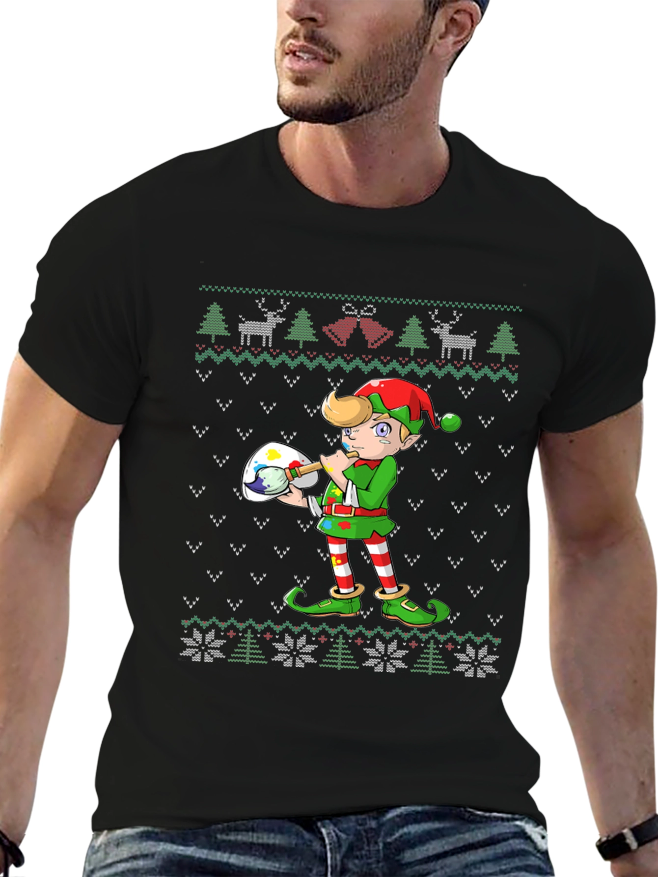Christmas Elf Artist T-Shirt