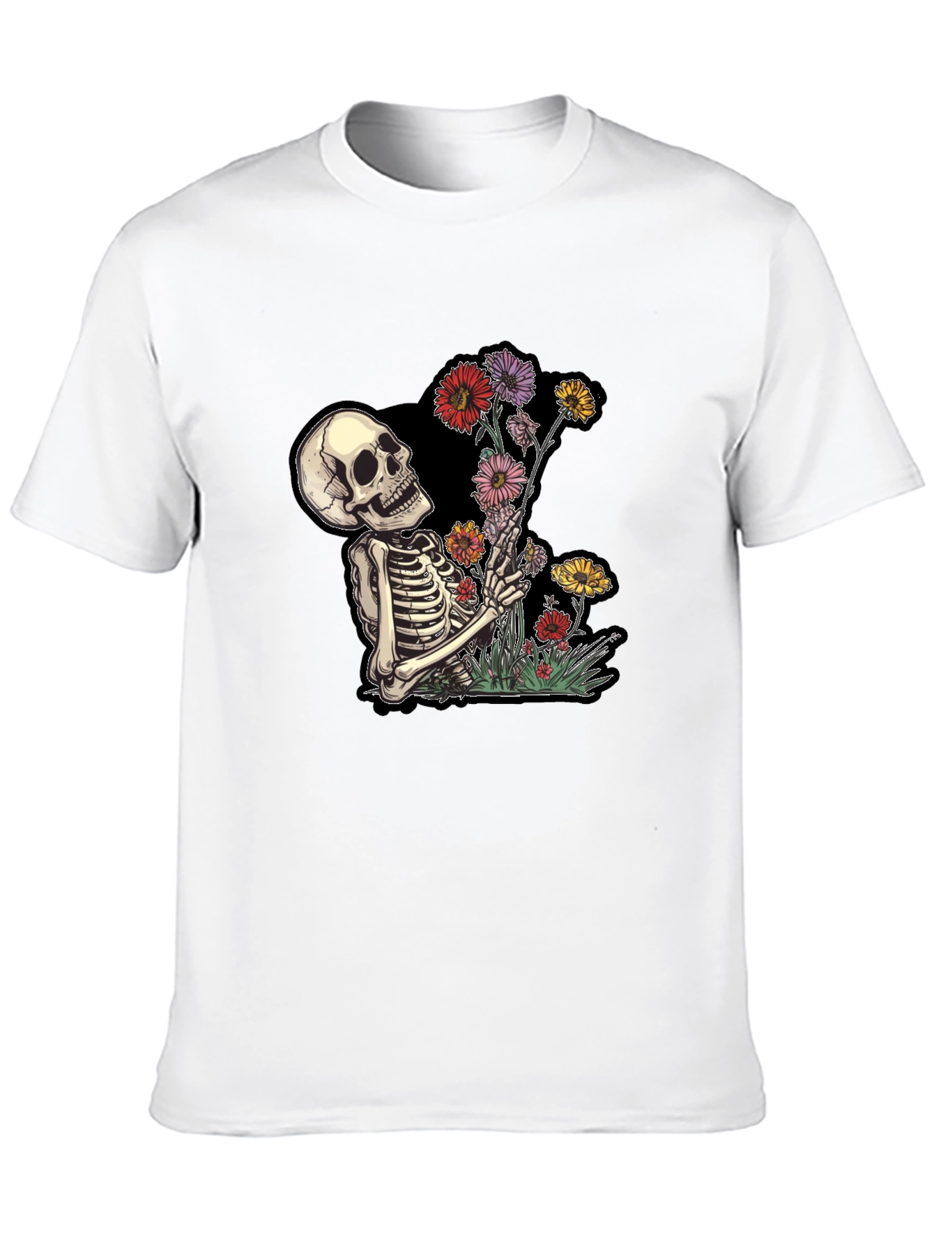 Skeleton Flower Graphic Tee