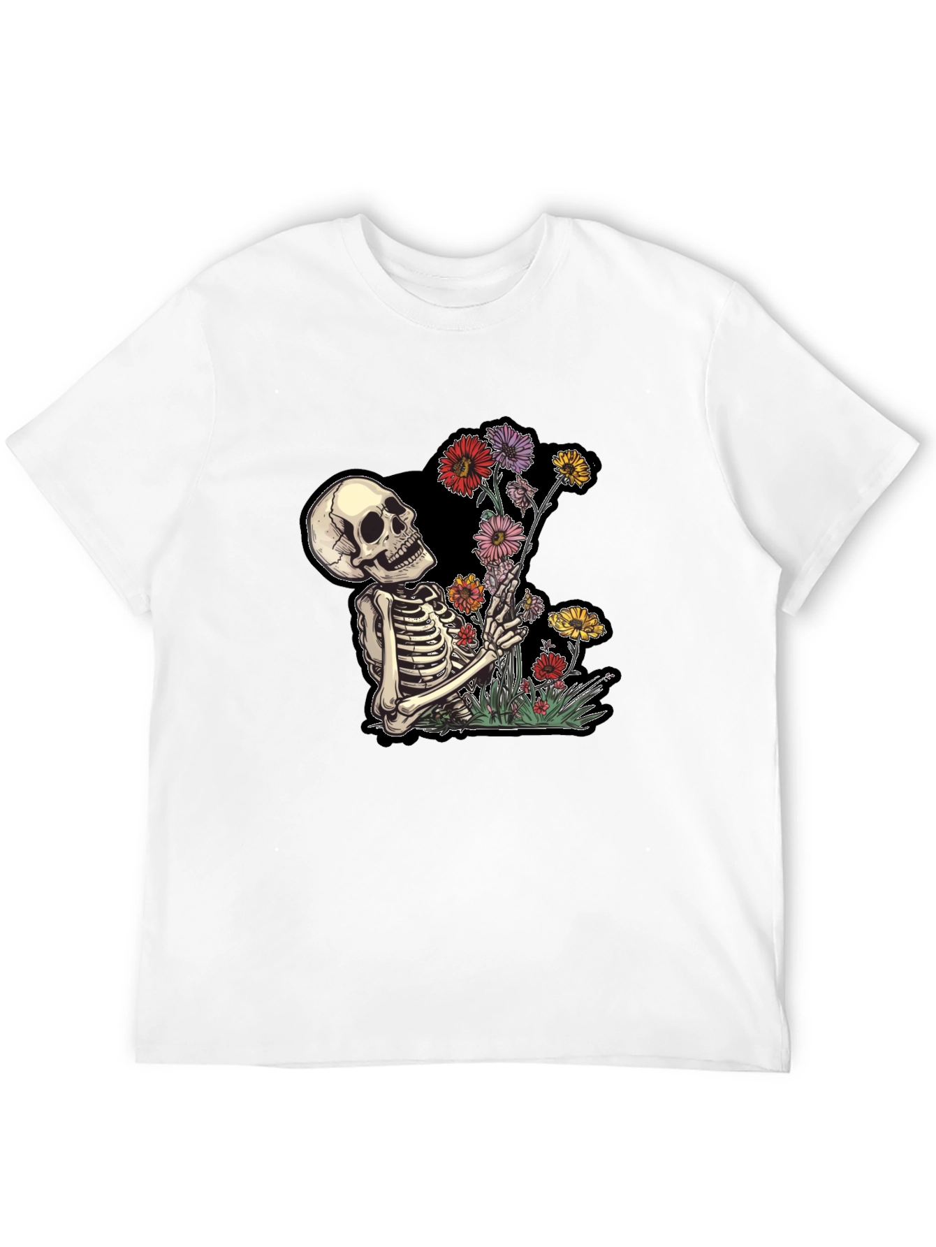Skeleton Flower Graphic Tee