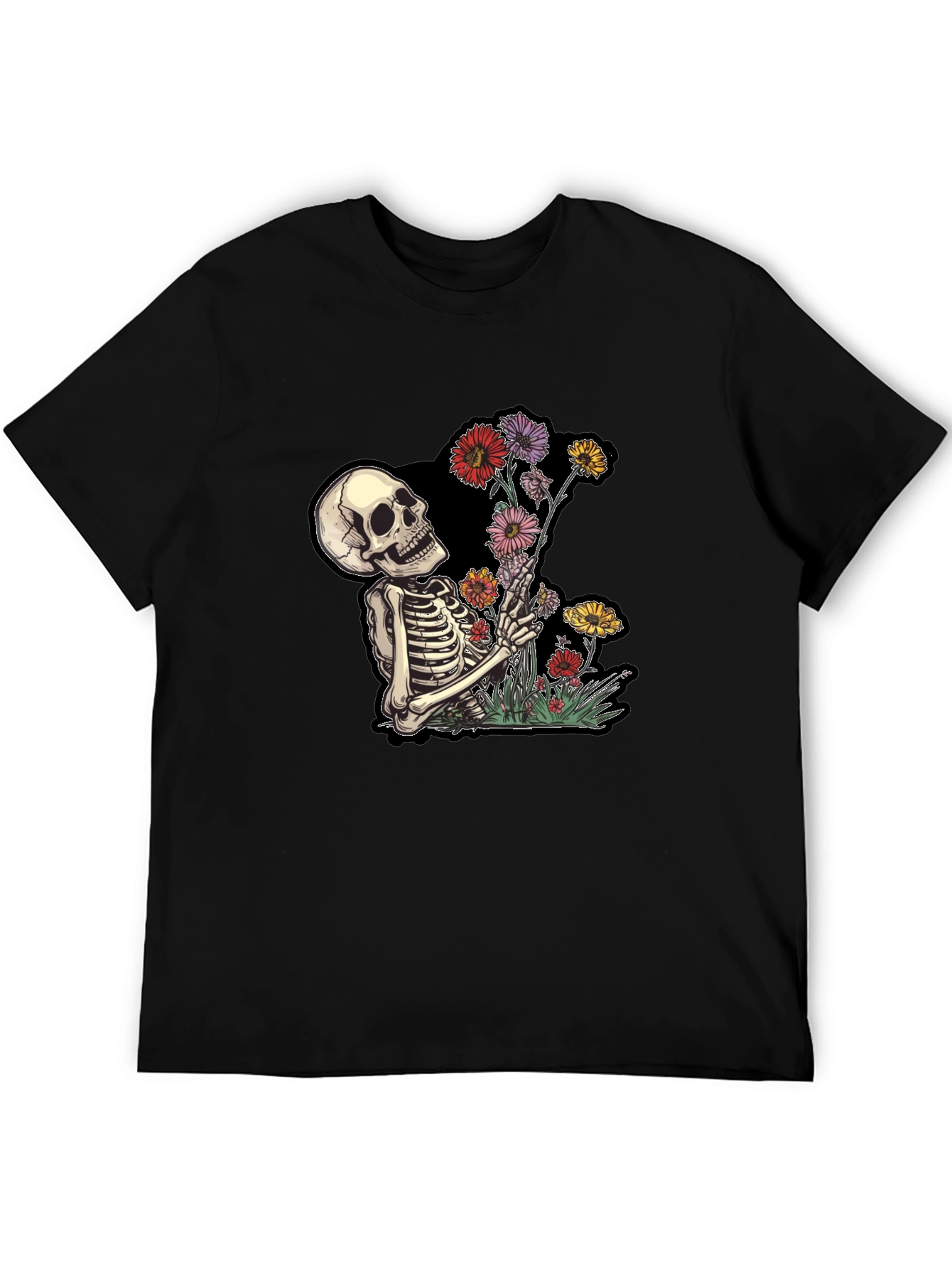 Skeleton Flower Graphic Tee