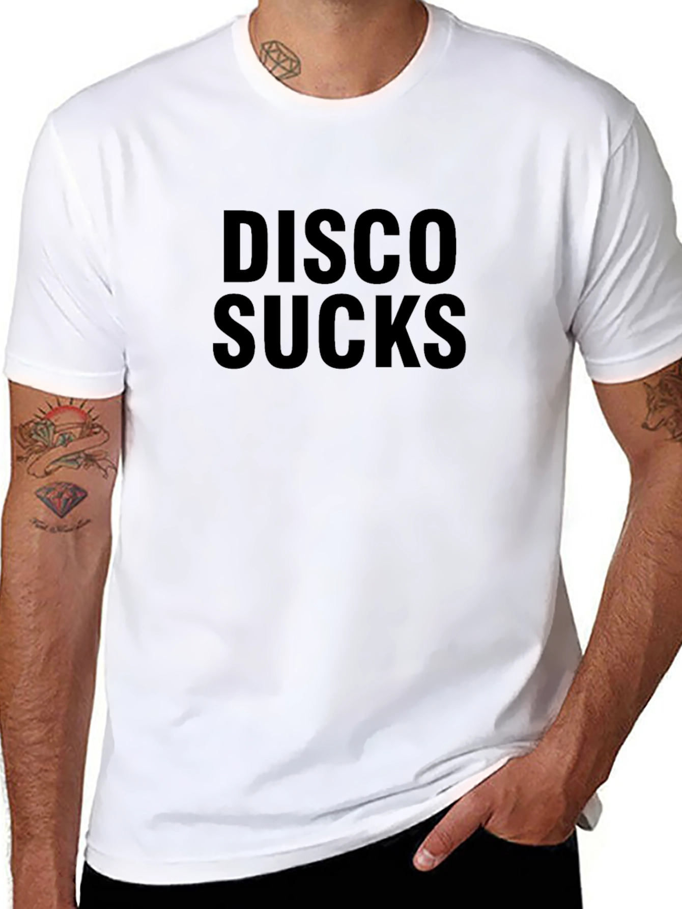 Disco Sucks Graphic Tee - Black Cotton T-Shirt