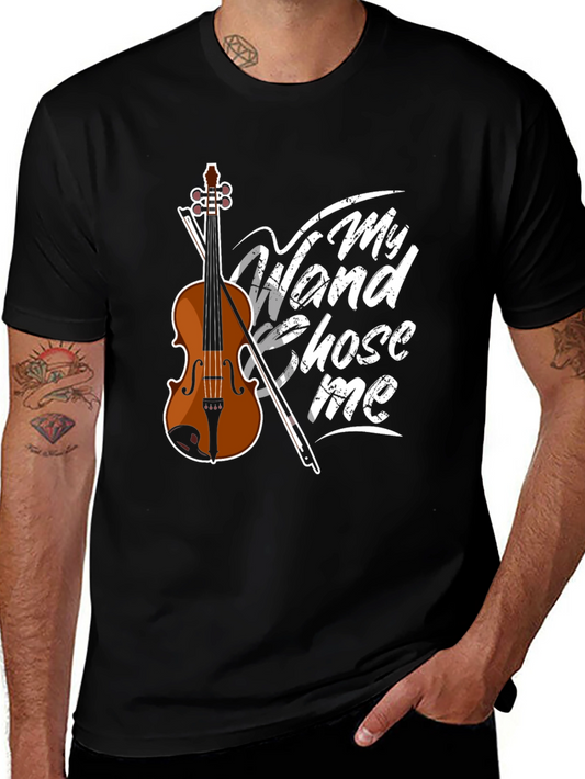 My Wand Chose Me Violin Graphic T-Shirt