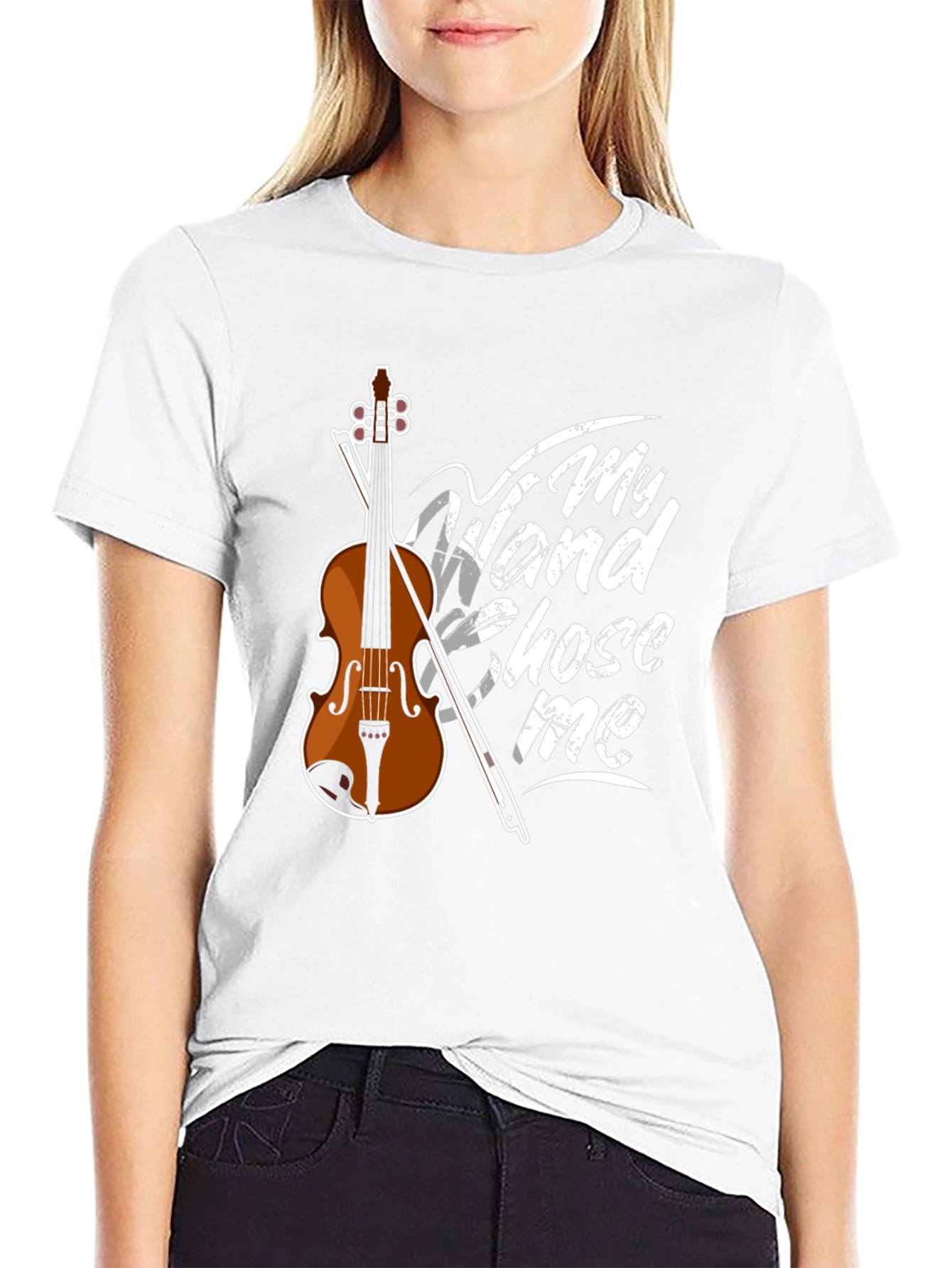 My Wand Chose Me Violin Graphic T-Shirt