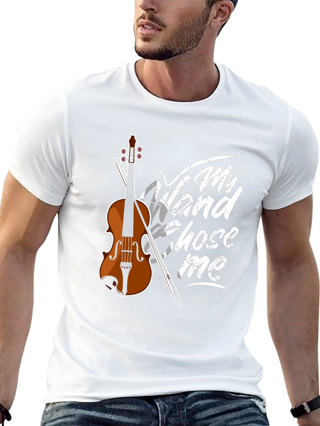 My Wand Chose Me Violin Graphic T-Shirt