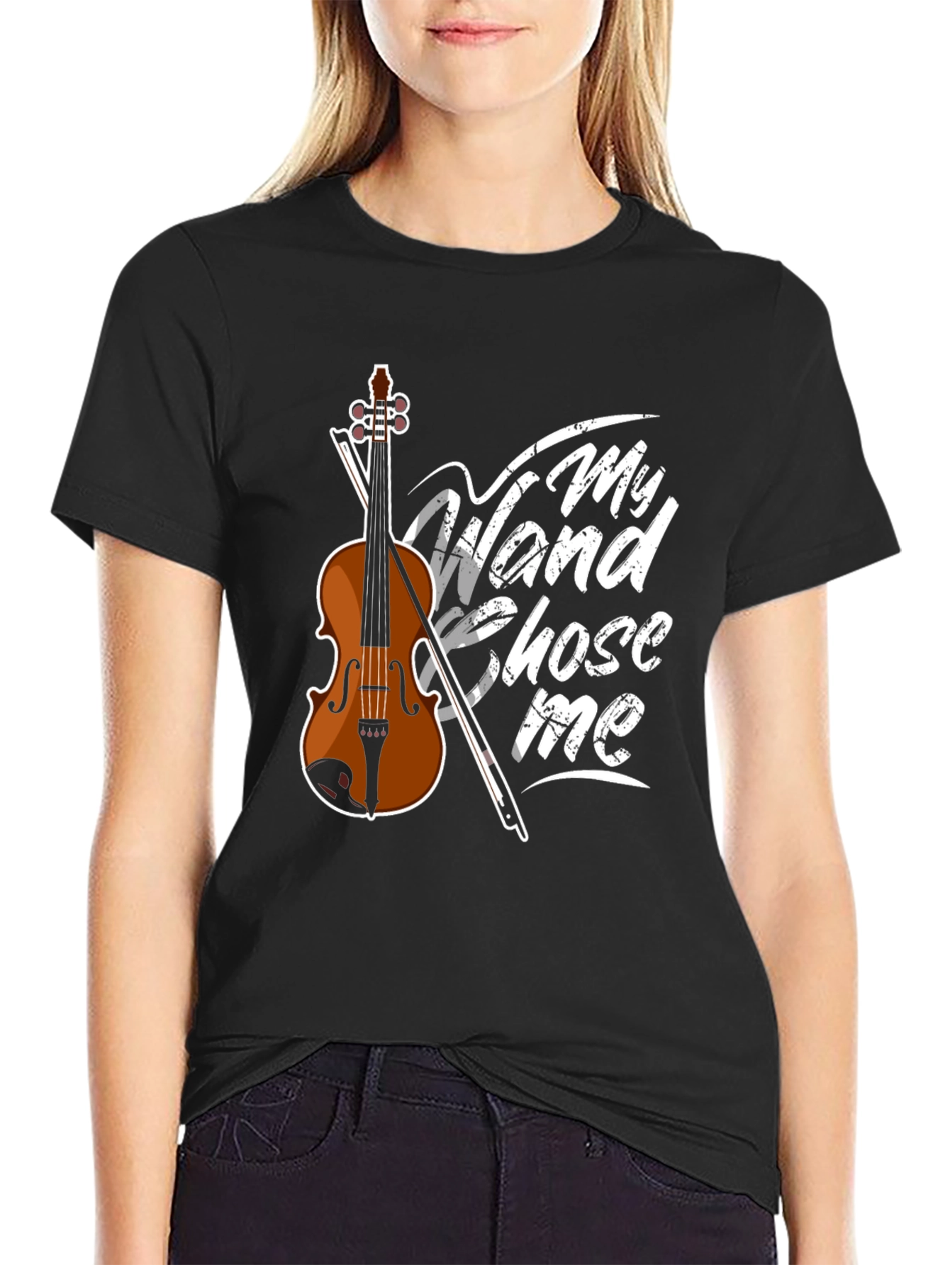 My Wand Chose Me Violin Graphic T-Shirt