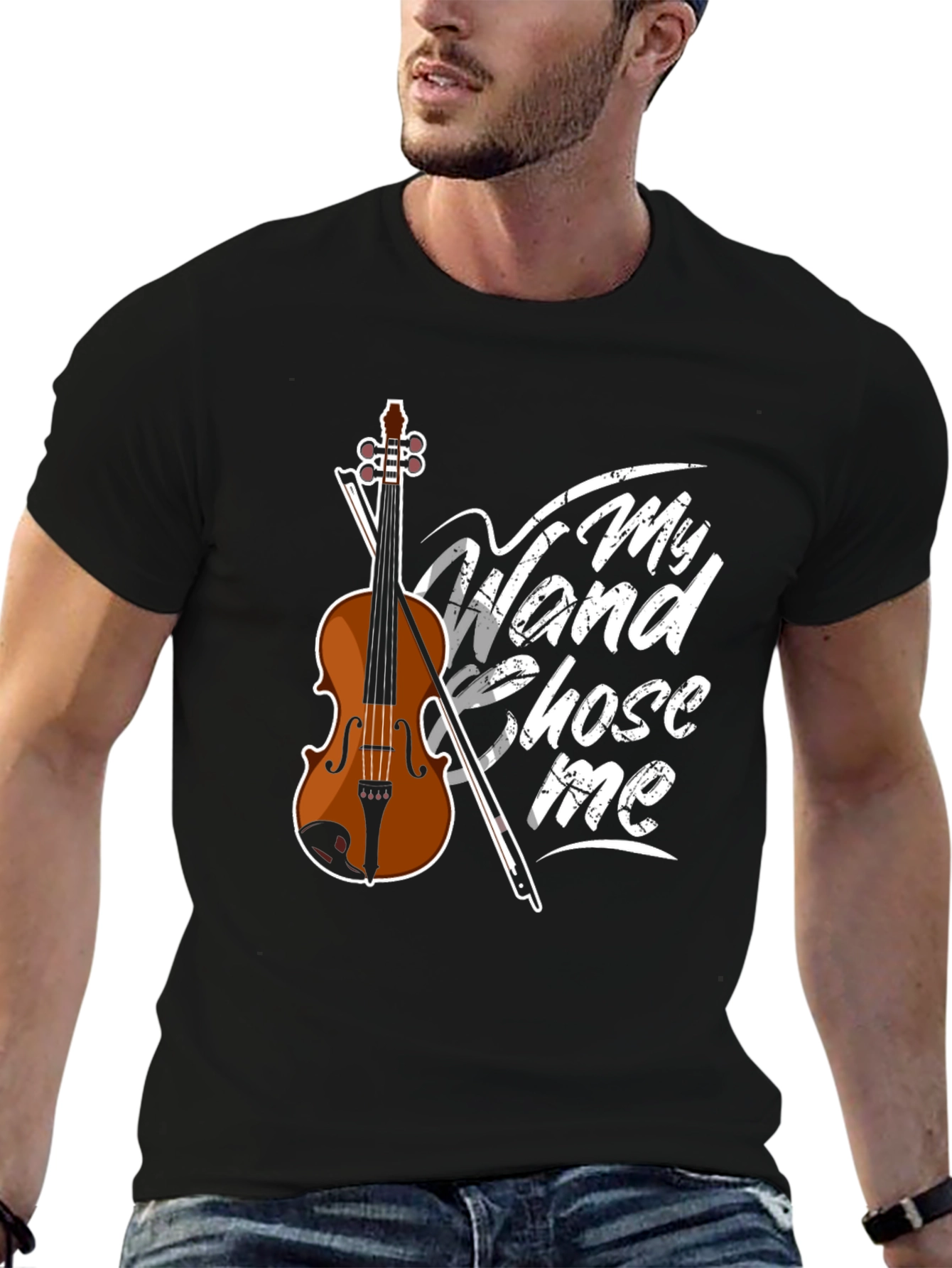 My Wand Chose Me Violin Graphic T-Shirt