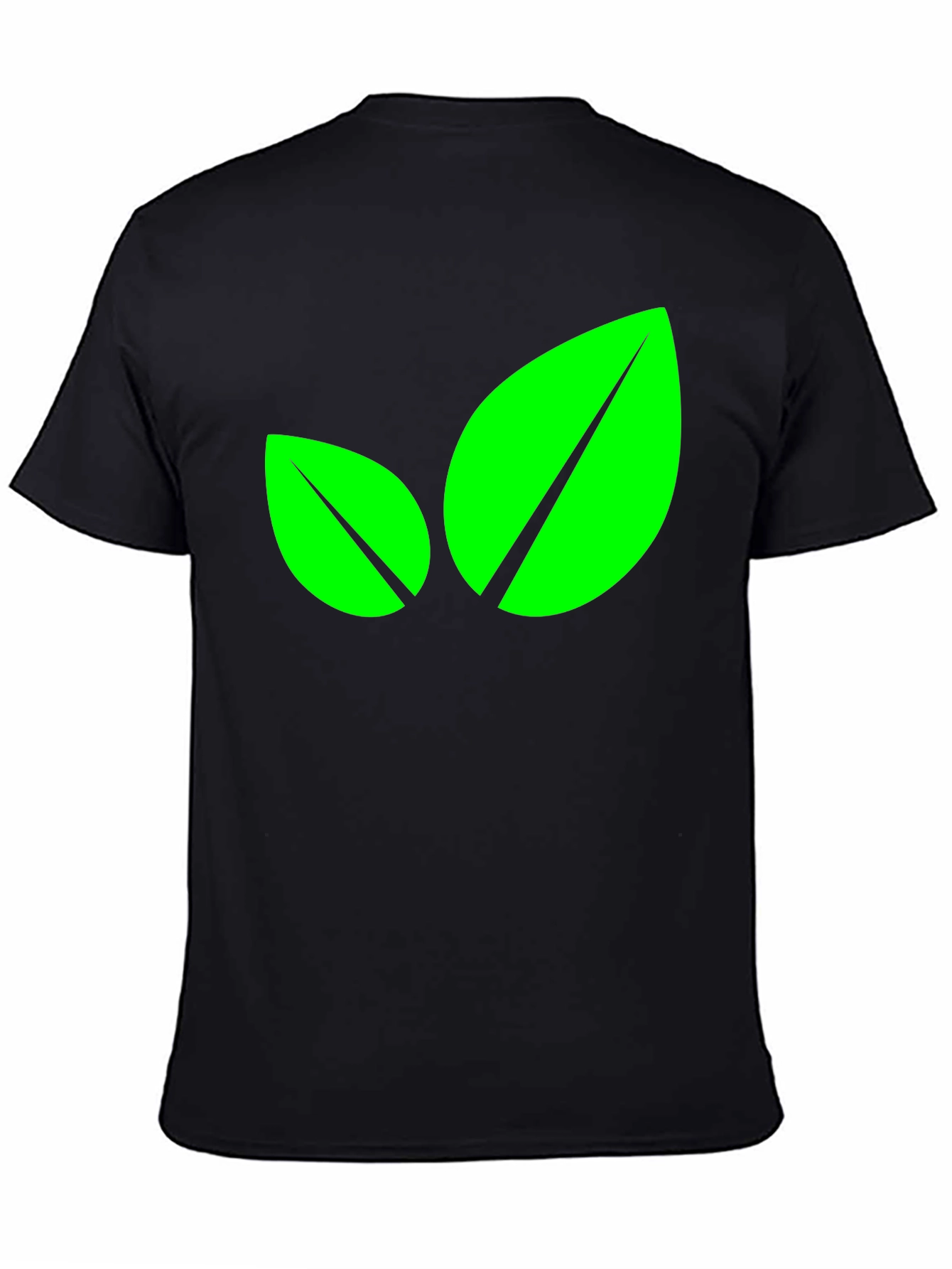 Eco-Friendly Leaf Graphic Black T-Shirt