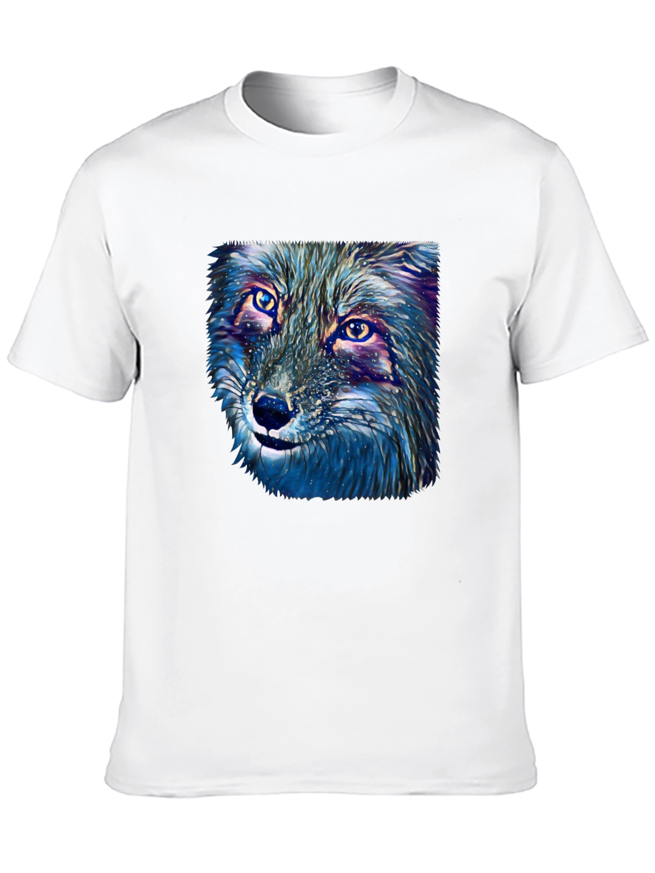 Artistic Wolf Graphic Tee - Premium Black T-Shirt