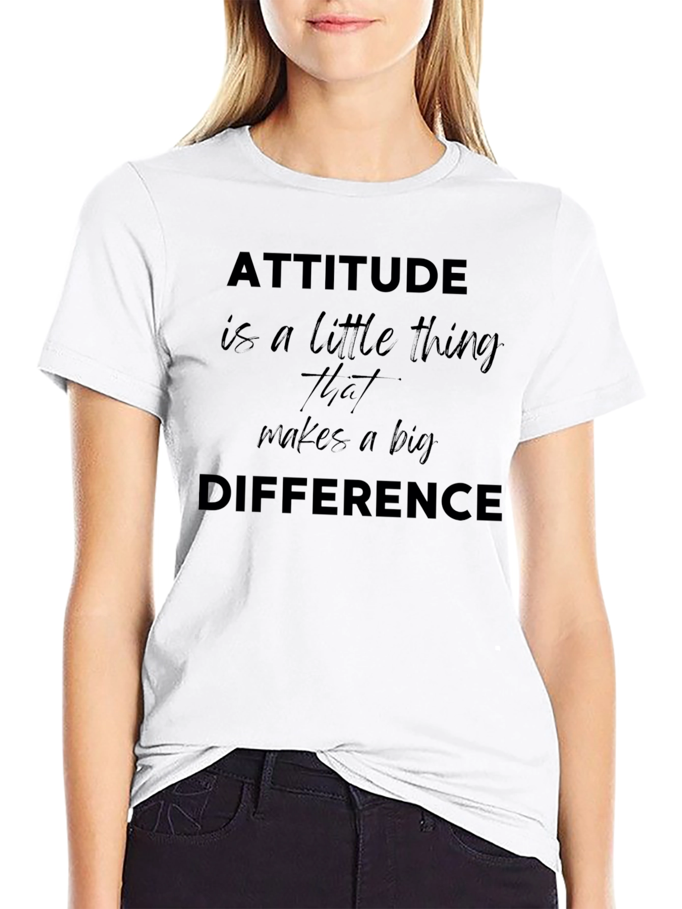 Attitude Makes a Difference Black Graphic Tee