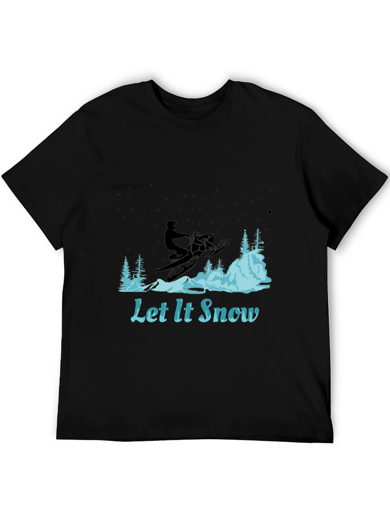 Let It Snow Graphic Tee - Snowmobile Design