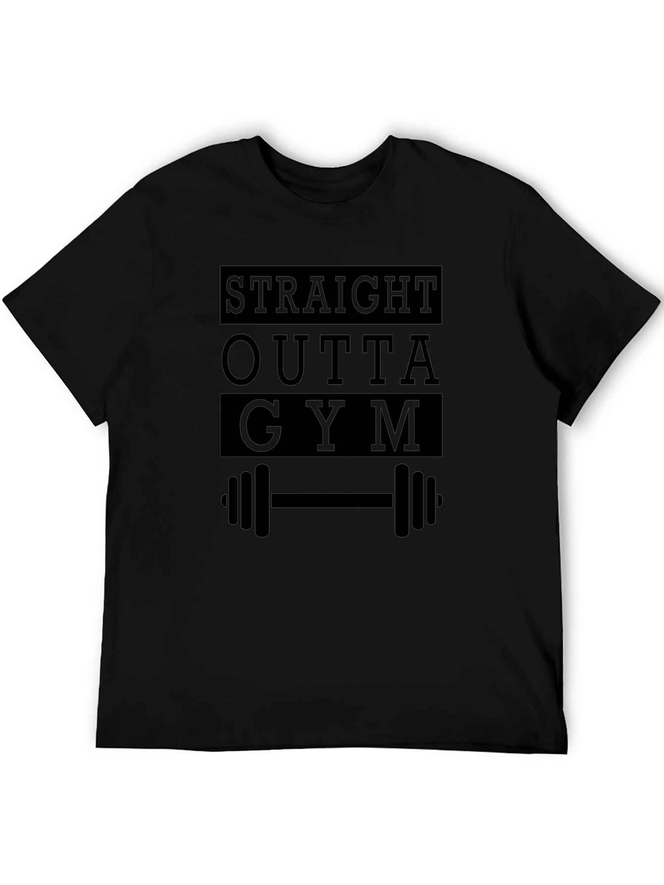 Straight Outta Gym - Mens Black Graphic Tee