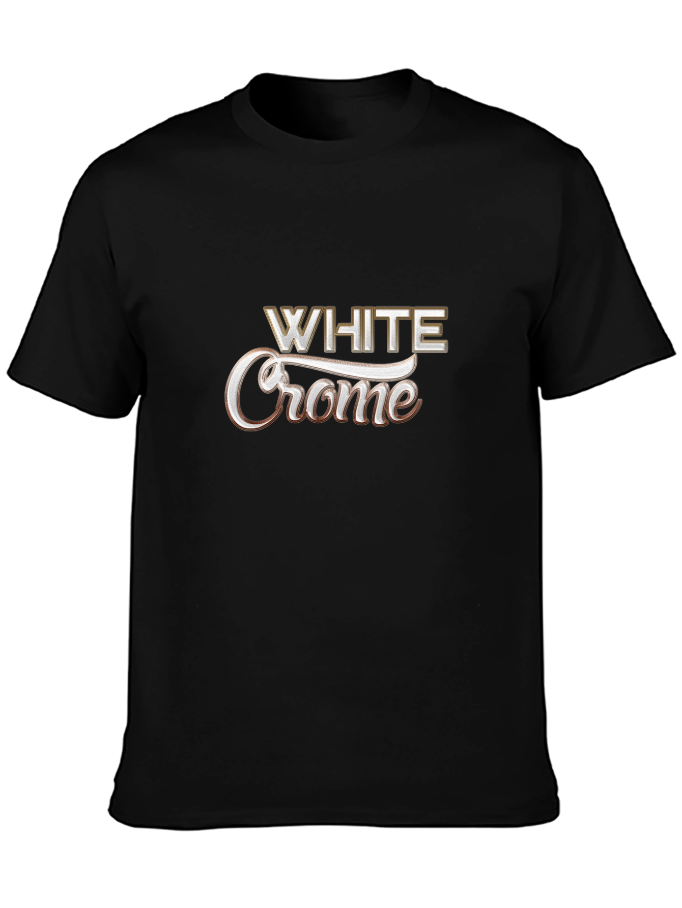 White Crome Graphic Tee - Stylish Black T-Shirt