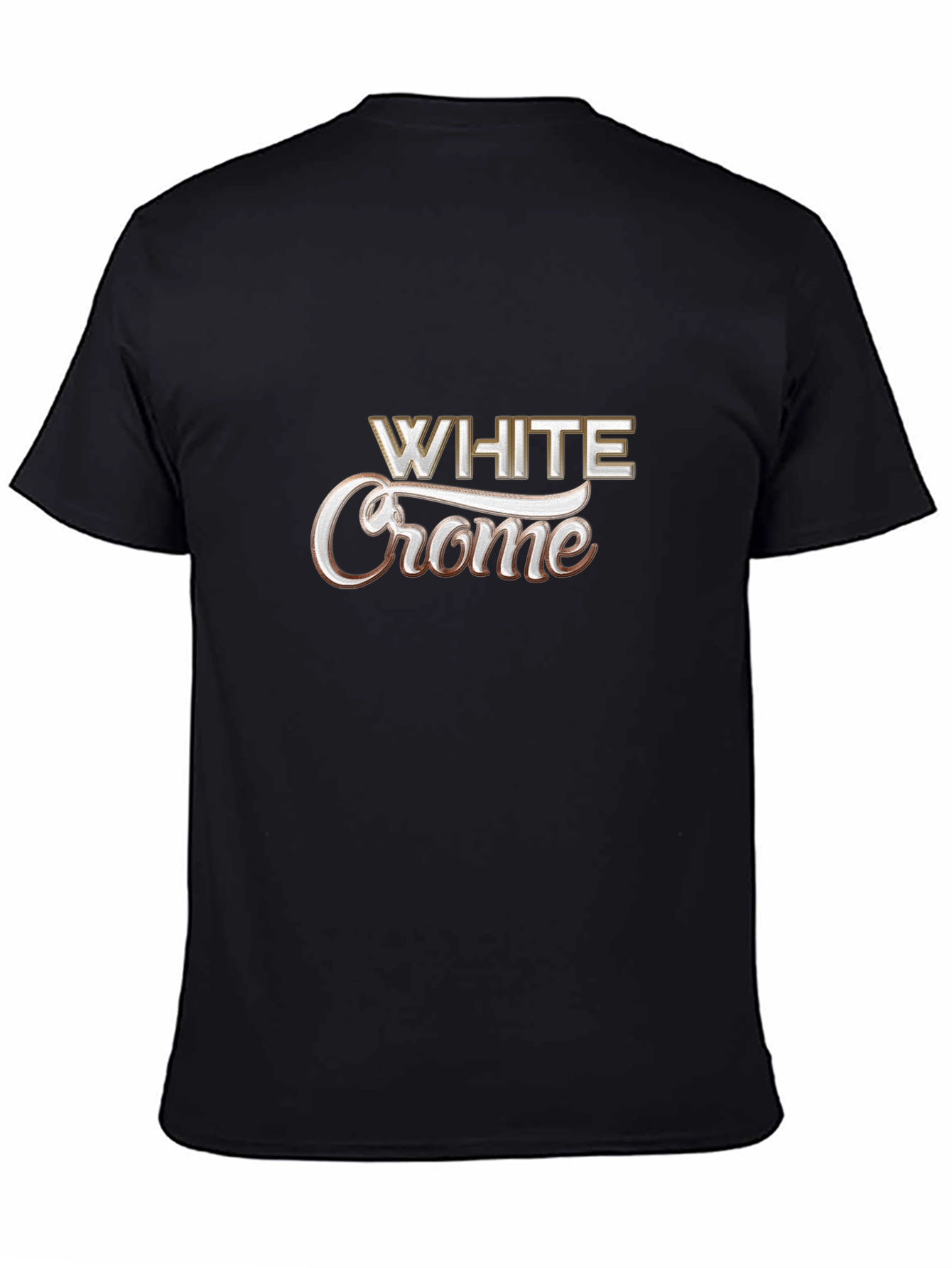 White Crome Graphic Tee - Stylish Black T-Shirt