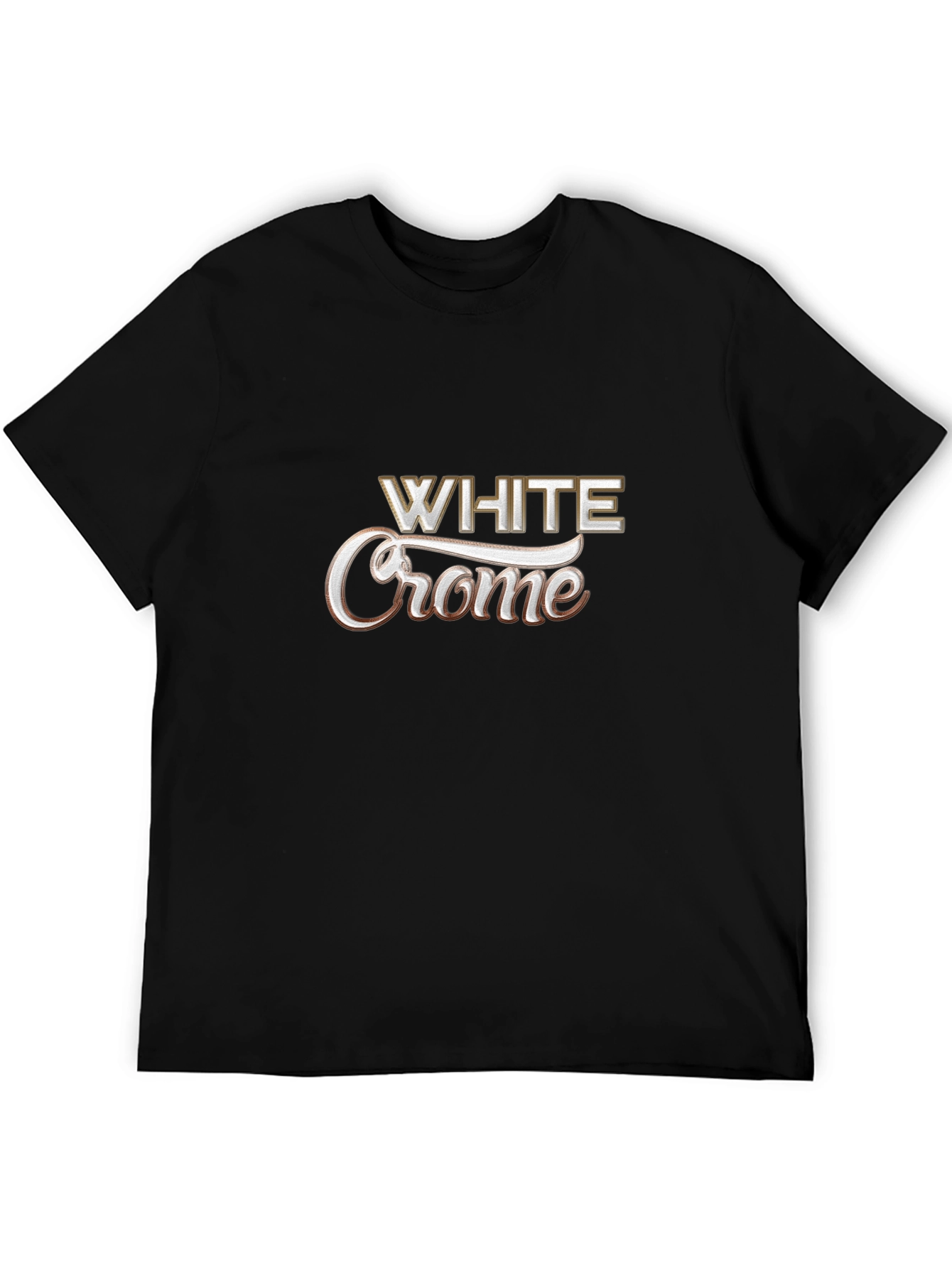 White Crome Graphic Tee - Stylish Black T-Shirt