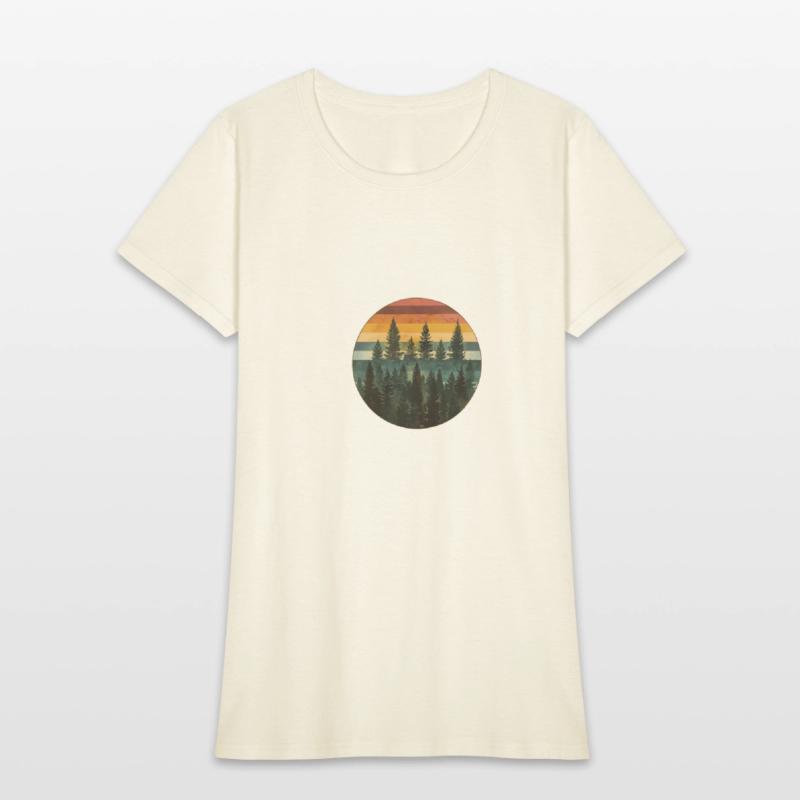 Sunset Forest Nature Outdoors Retro 80s Vibe 6