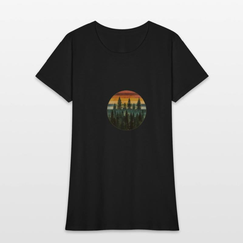 Sunset Forest Nature Outdoors Retro 80s Vibe 6