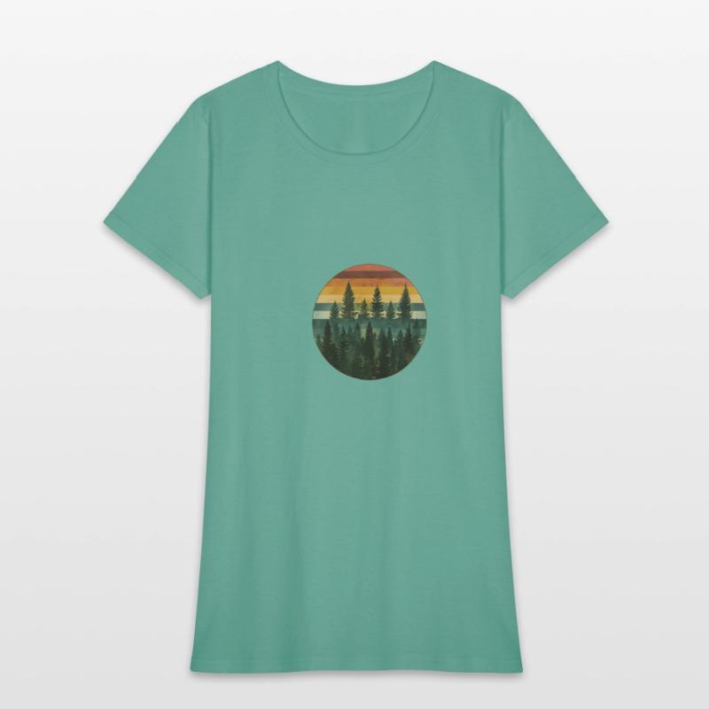 Sunset Forest Nature Outdoors Retro 80s Vibe 6