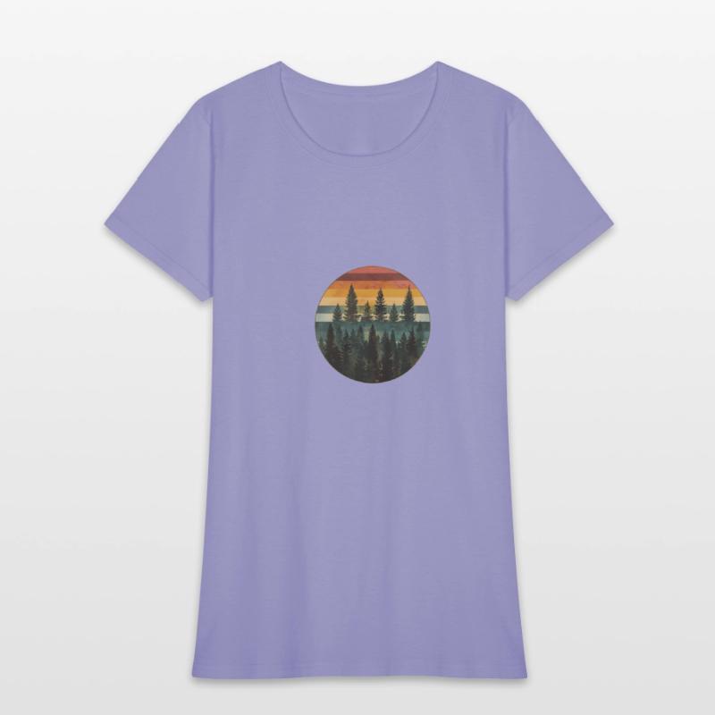 Sunset Forest Nature Outdoors Retro 80s Vibe 6