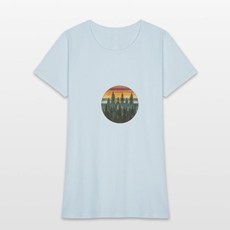 Sunset Forest Nature Outdoors Retro 80s Vibe 6