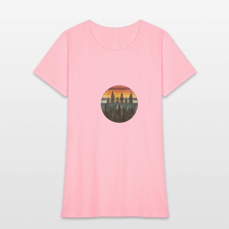 Sunset Forest Nature Outdoors Retro 80s Vibe 6
