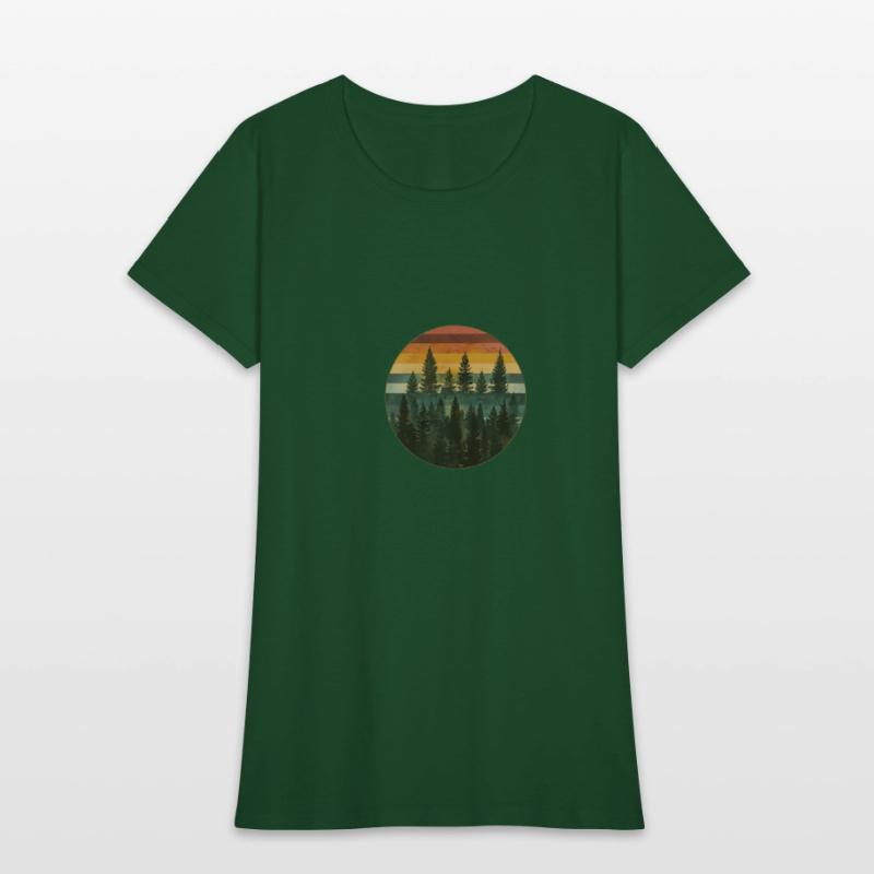 Sunset Forest Nature Outdoors Retro 80s Vibe 6
