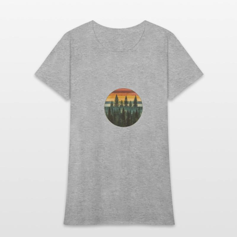 Sunset Forest Nature Outdoors Retro 80s Vibe 6