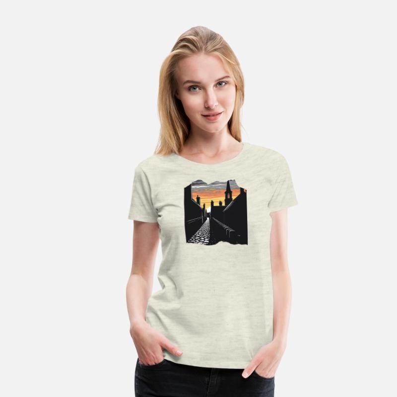 Sunset Over Historic Village Skyline