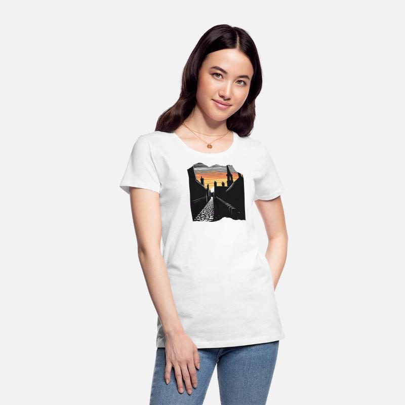 Sunset Over Historic Village Skyline