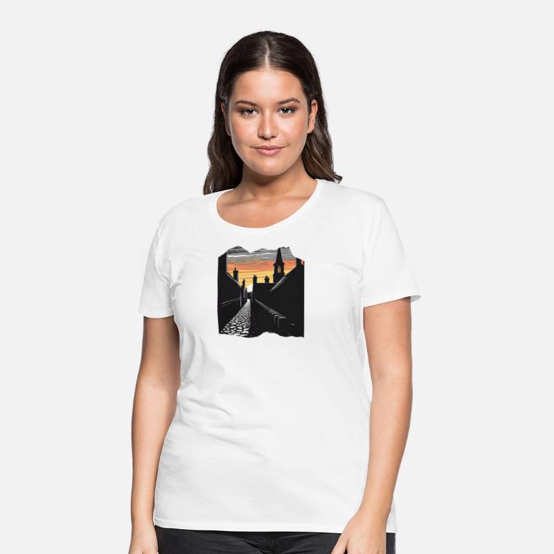 Sunset Over Historic Village Skyline