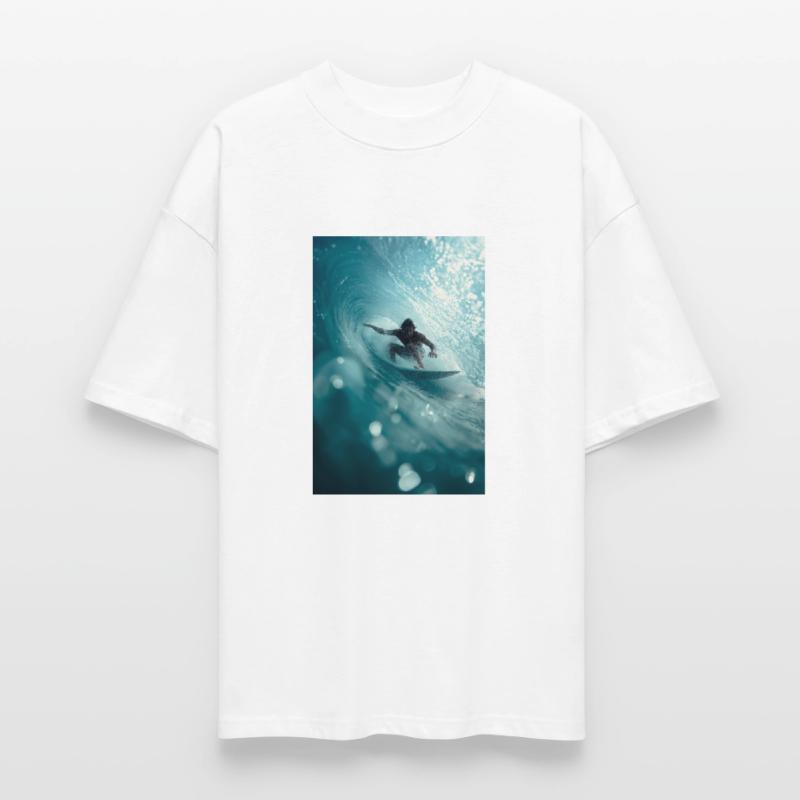 Surfer Riding the Perfect Barrel