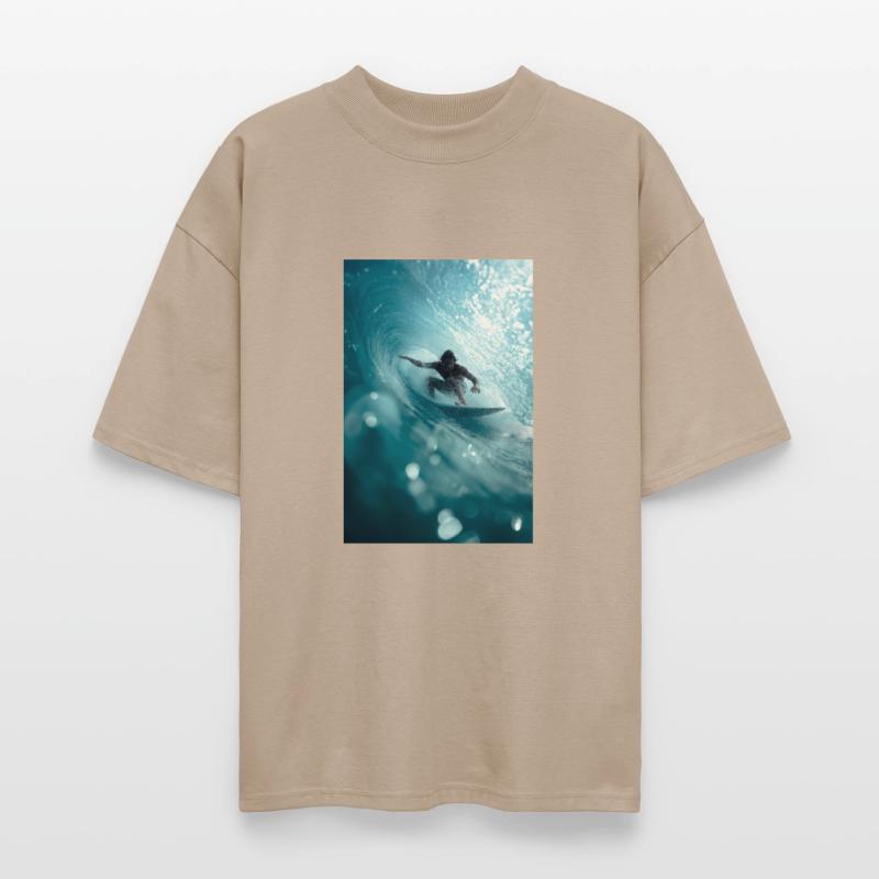 Surfer Riding the Perfect Barrel