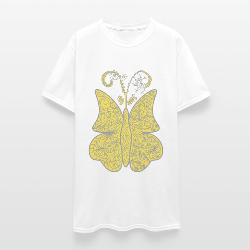 Surreal butterfly drawing in outline style