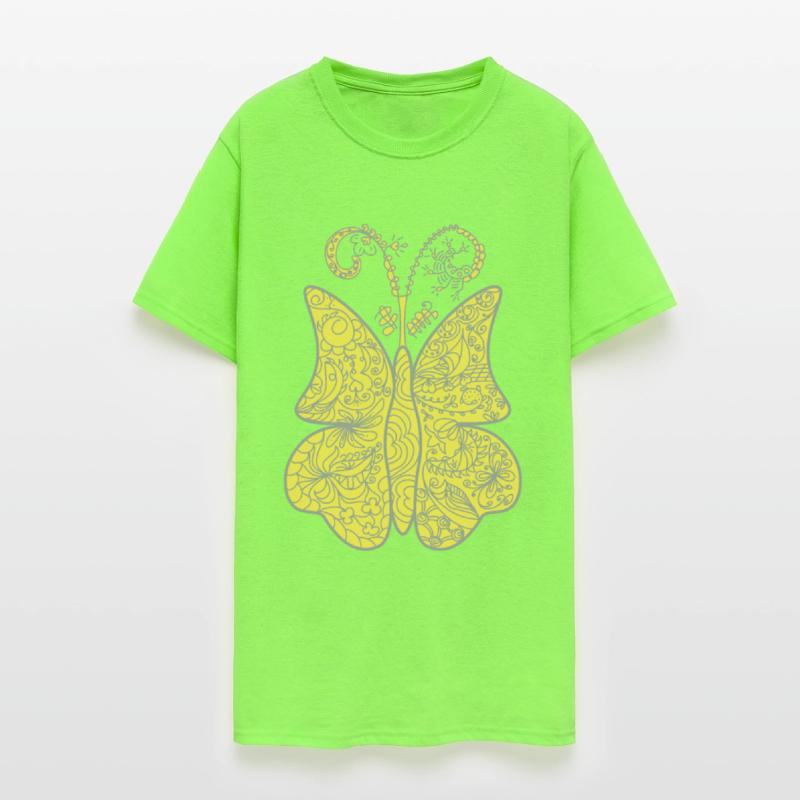 Surreal butterfly drawing in outline style