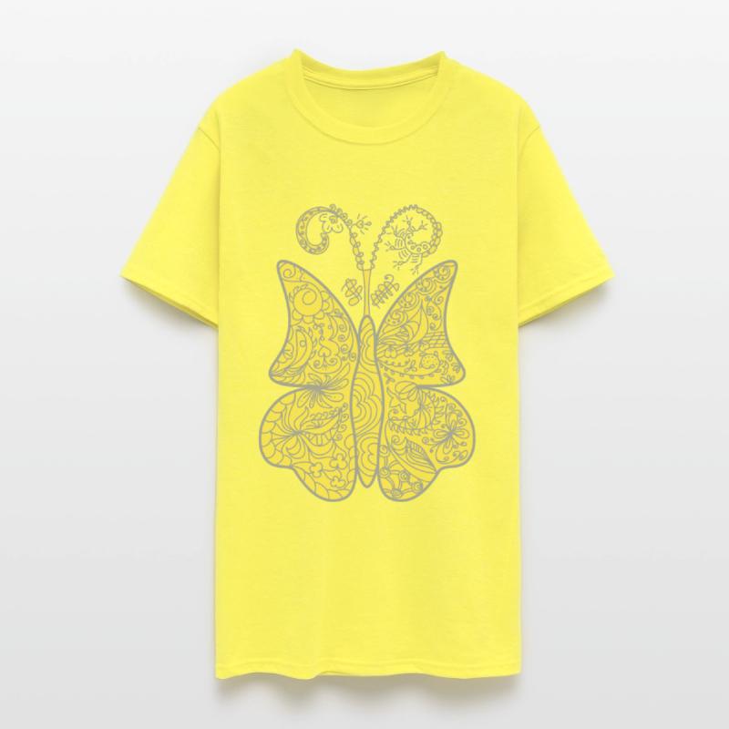 Surreal butterfly drawing in outline style