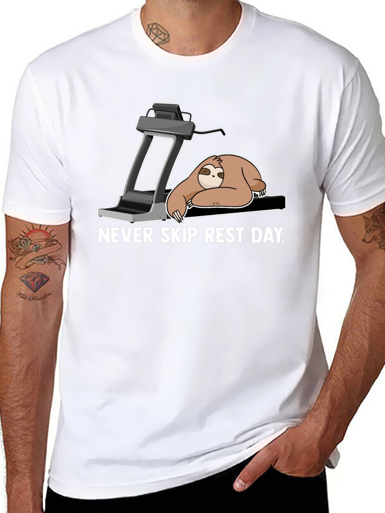 Never Skip Rest Day Sloth Graphic T-Shirt