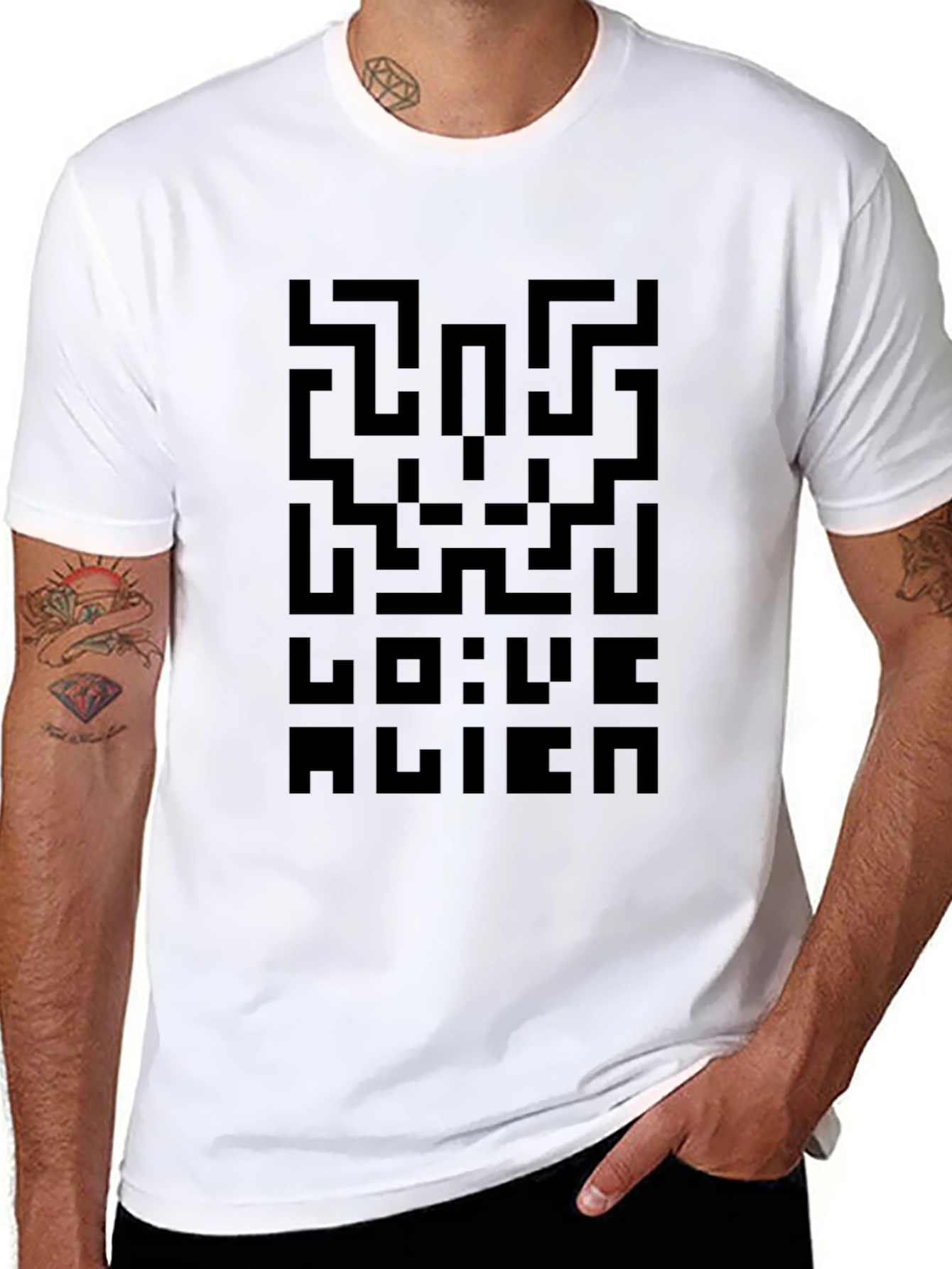 Maze Love Alien Black T-Shirt