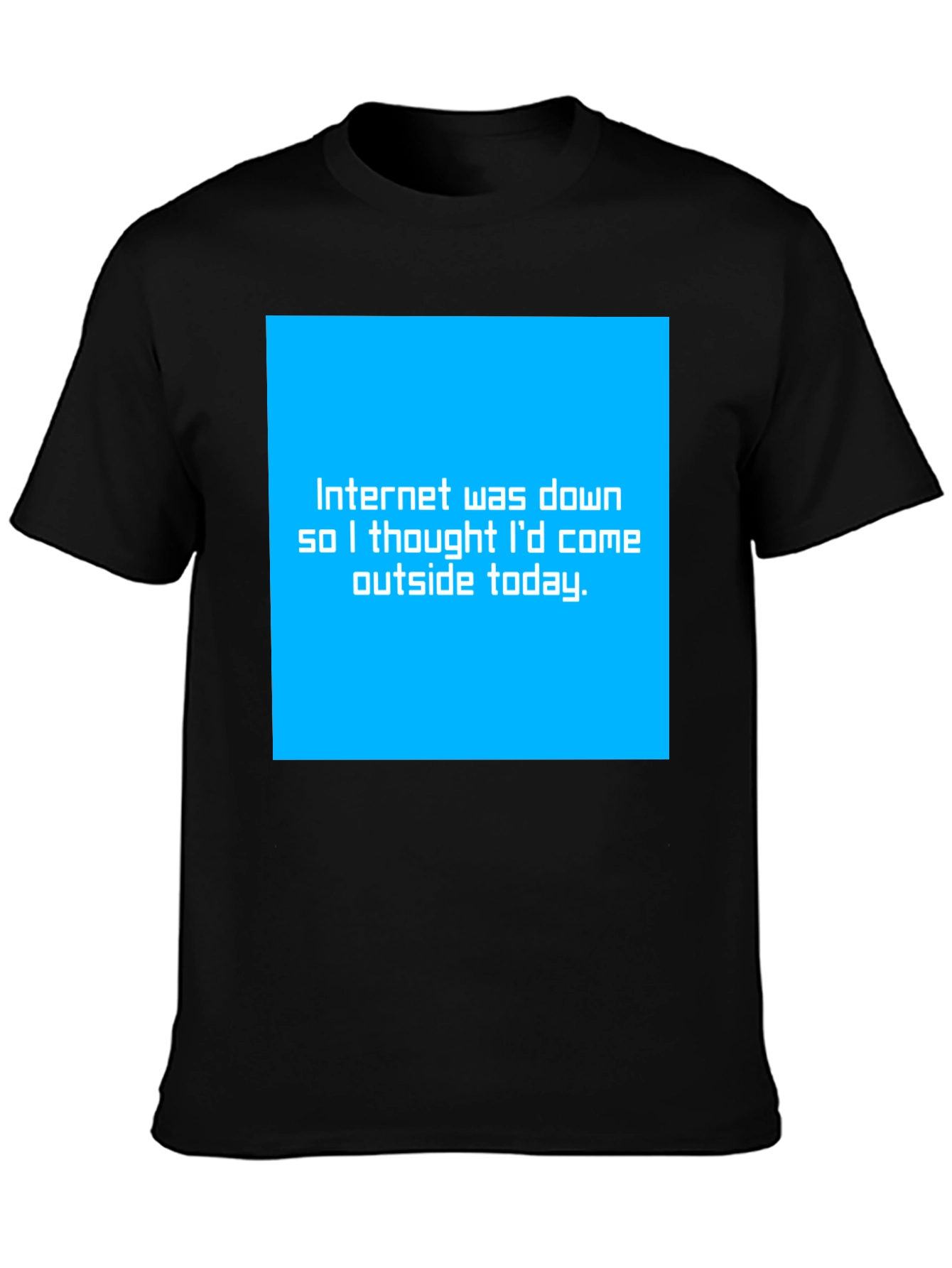 Funny Internet Down Graphic Tee - Black