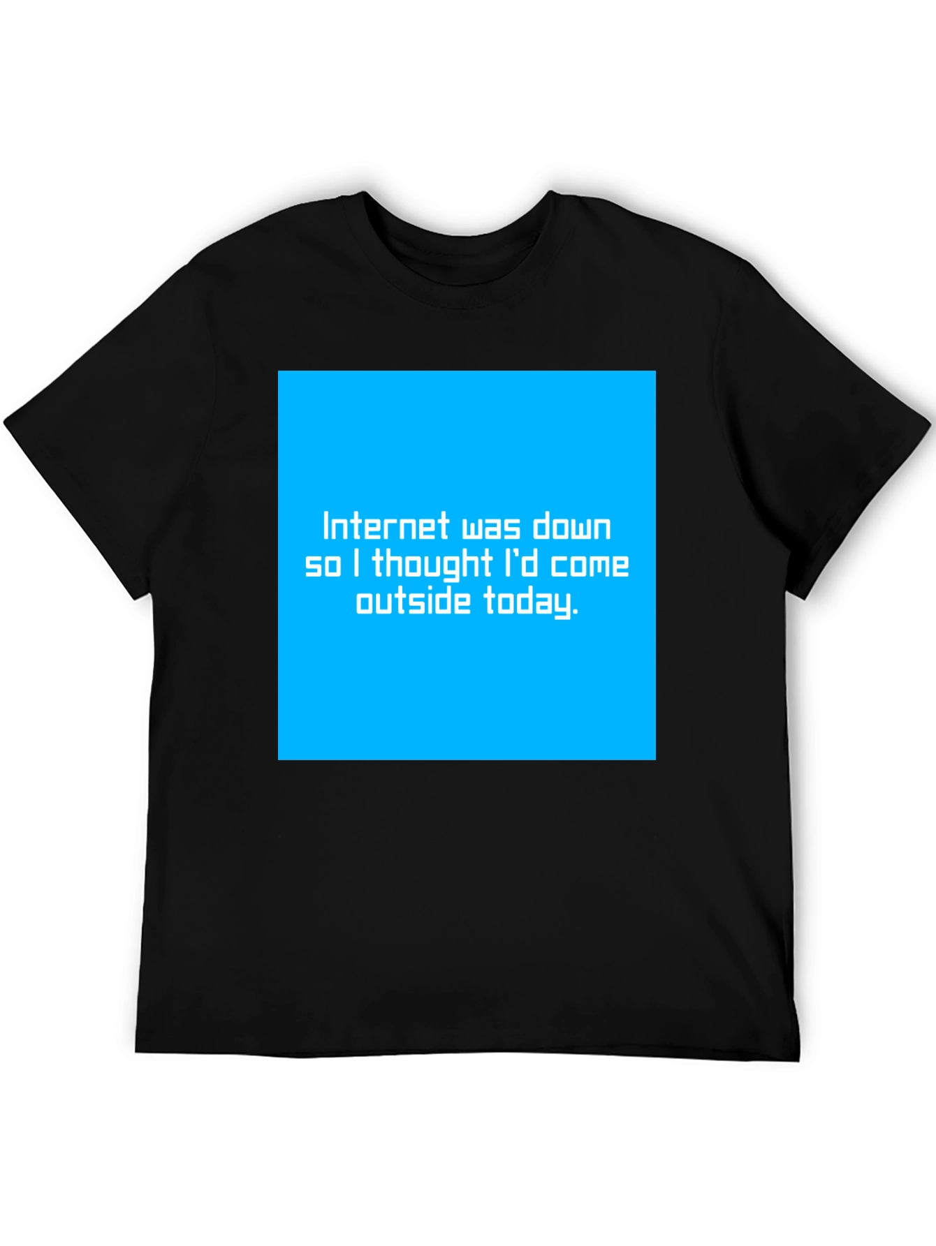 Funny Internet Down Graphic Tee - Black
