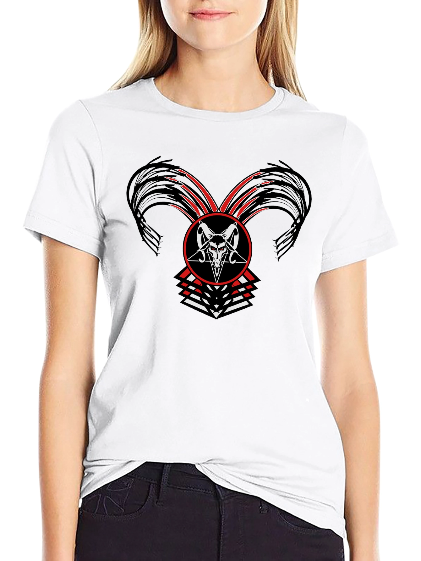 Occult Baphomet Graphic Tee - Black