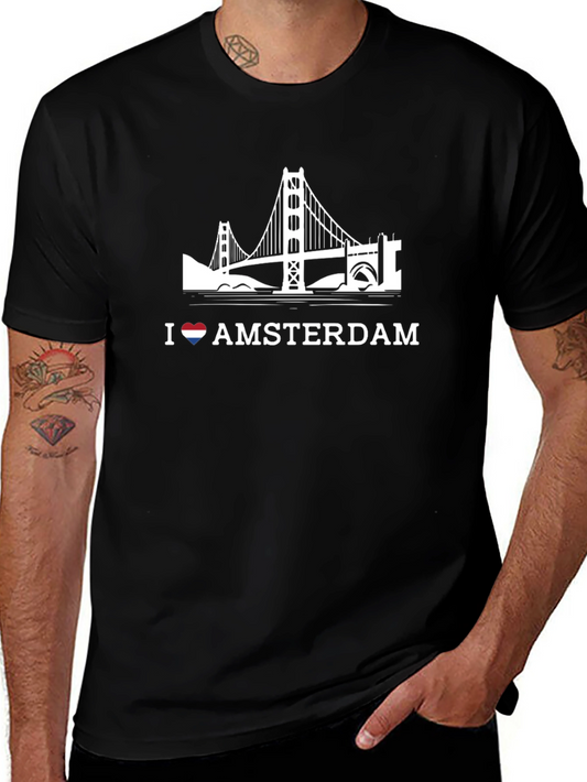 I Love Amsterdam Black Graphic Tee