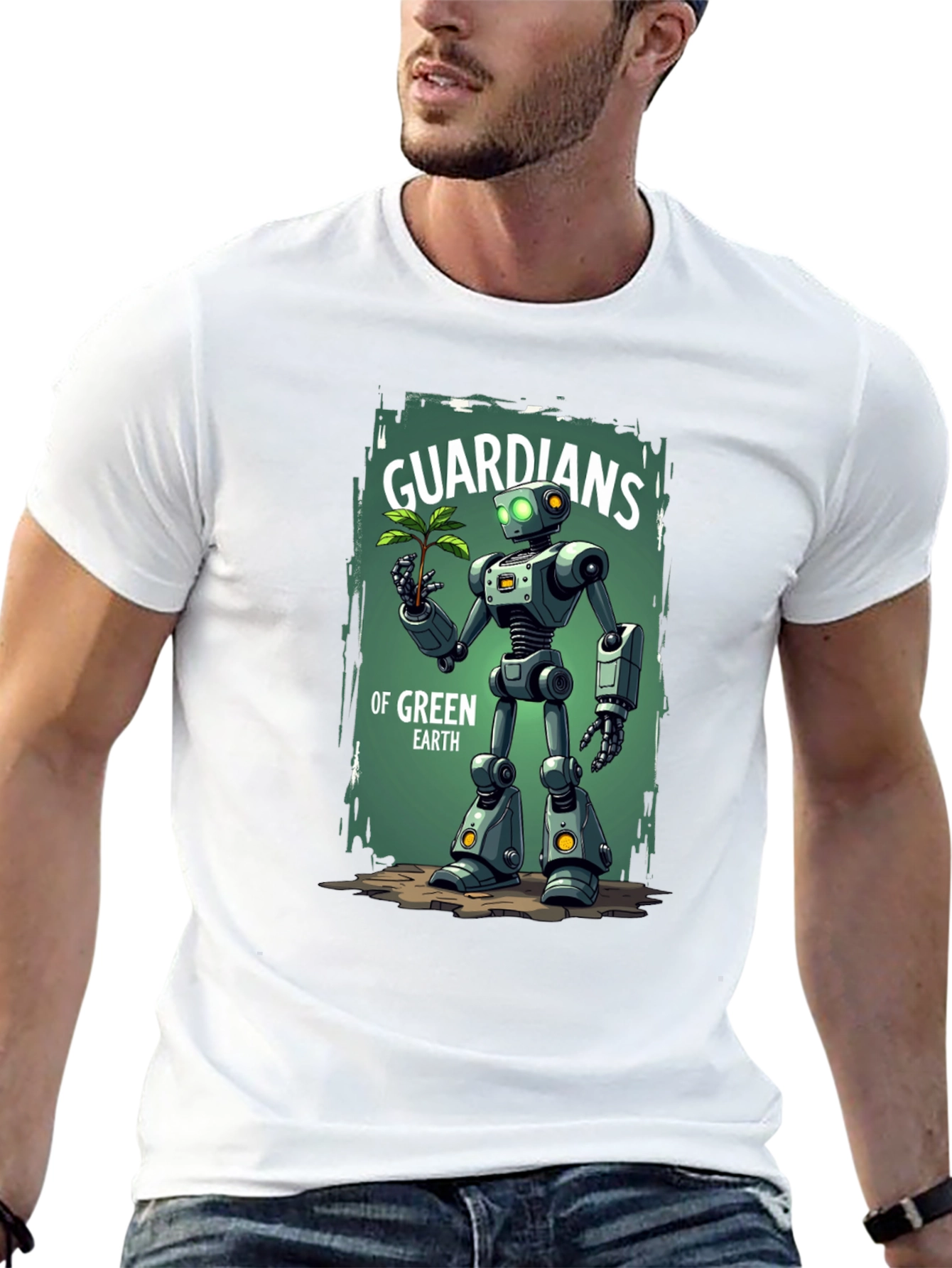 Guardians of Green Earth Robot Graphic Tee