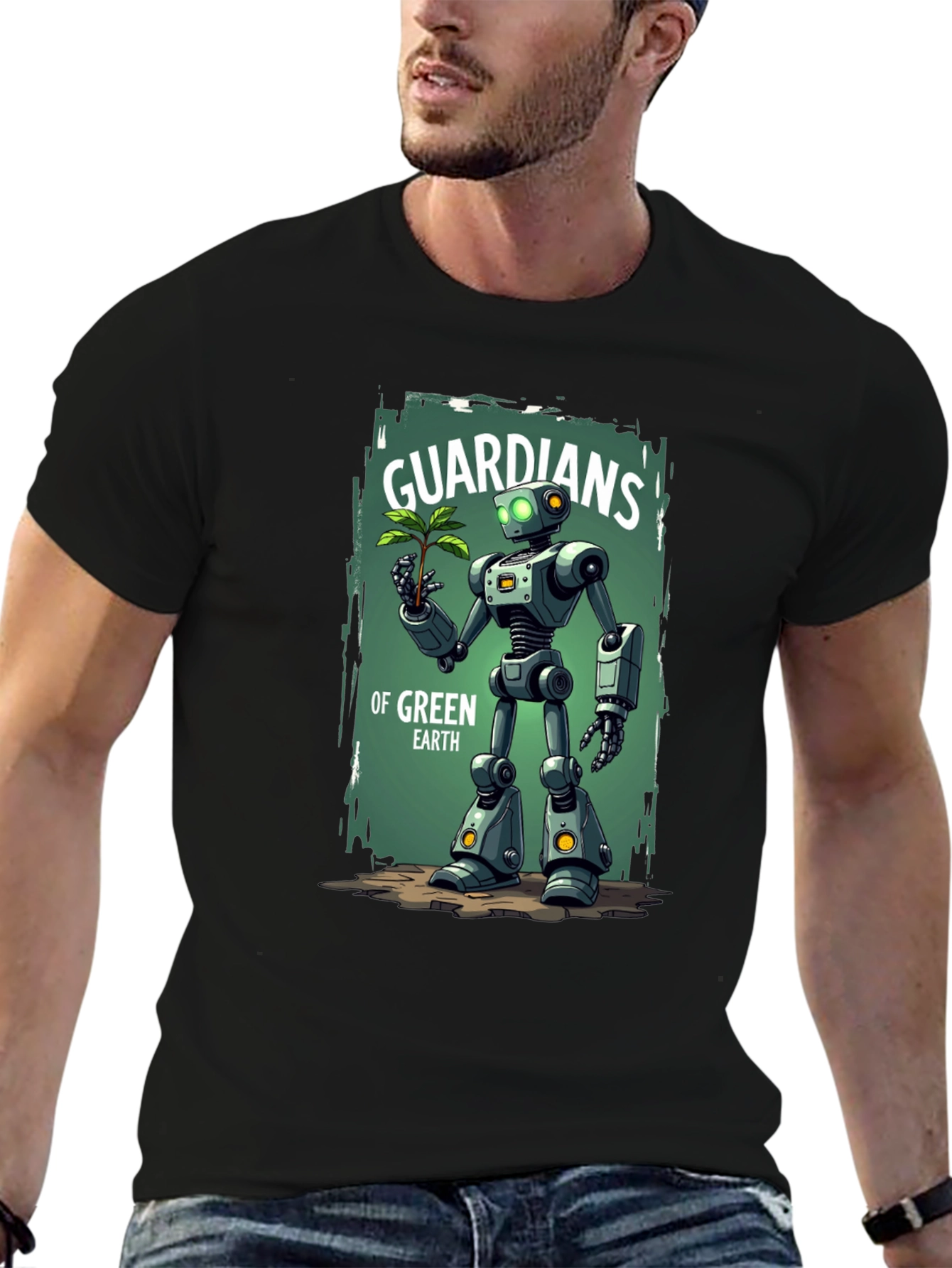 Guardians of Green Earth Robot Graphic Tee