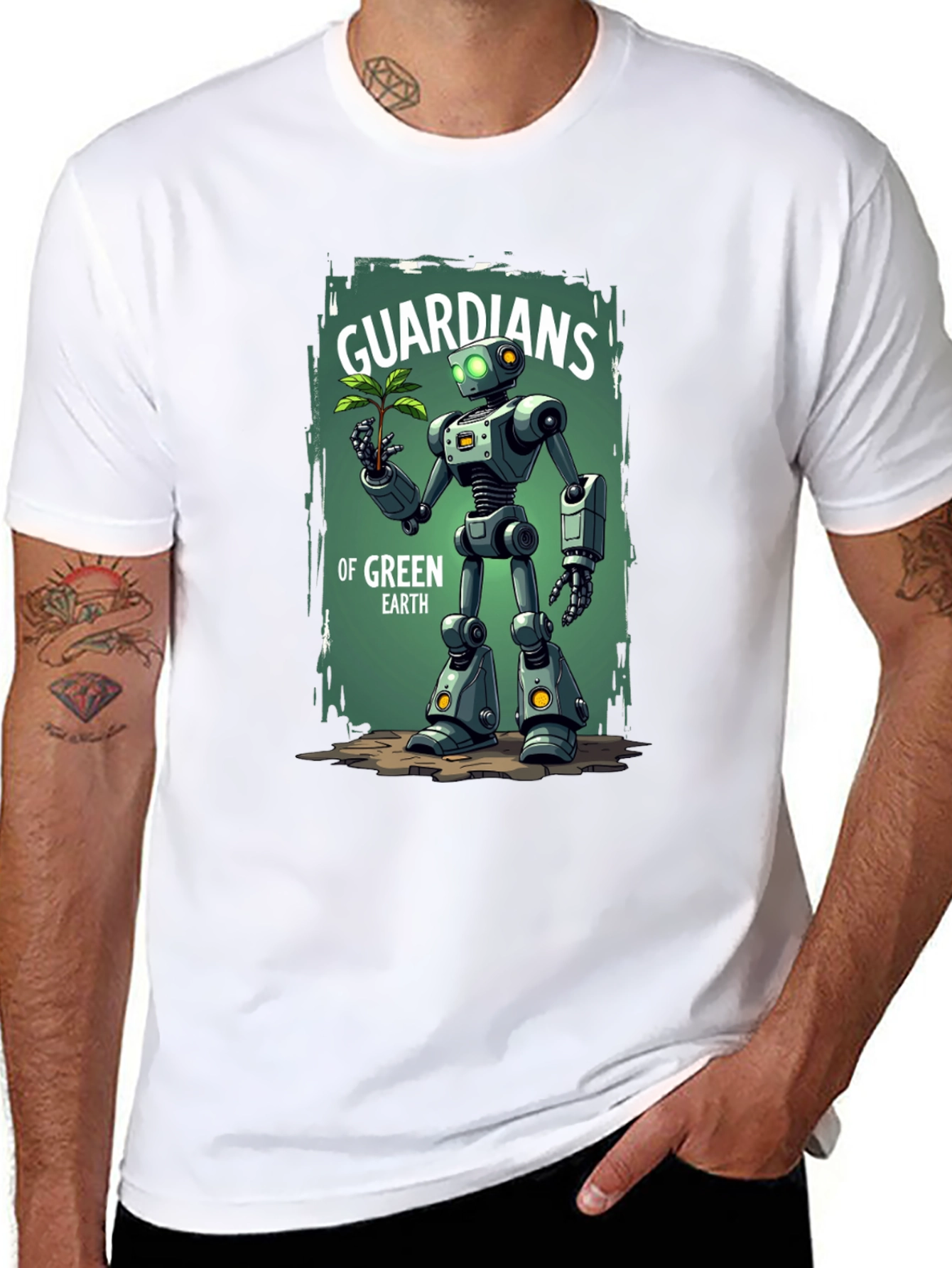 Guardians of Green Earth Robot Graphic Tee