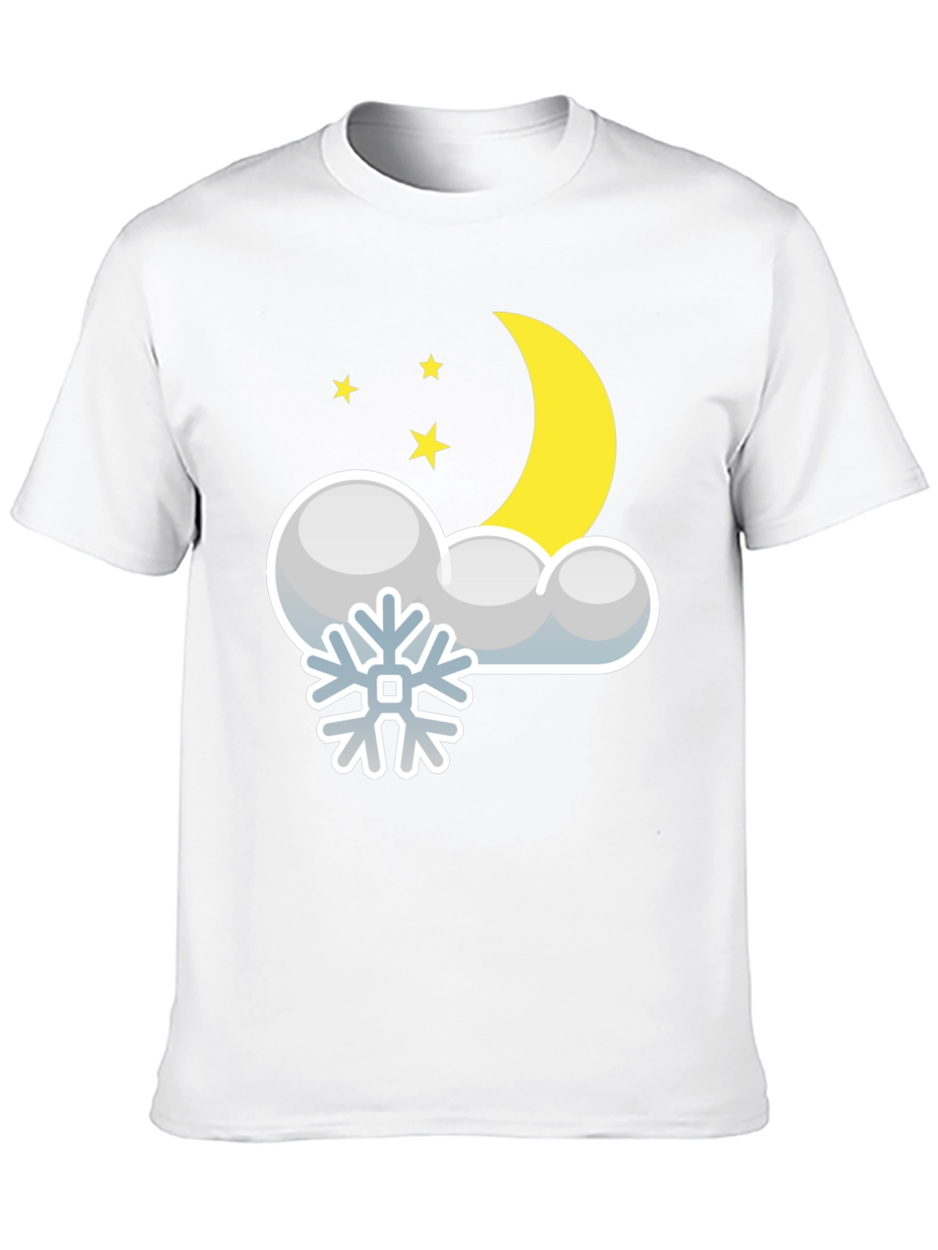 Snowy Night Graphic Tee - Black Cotton Blend