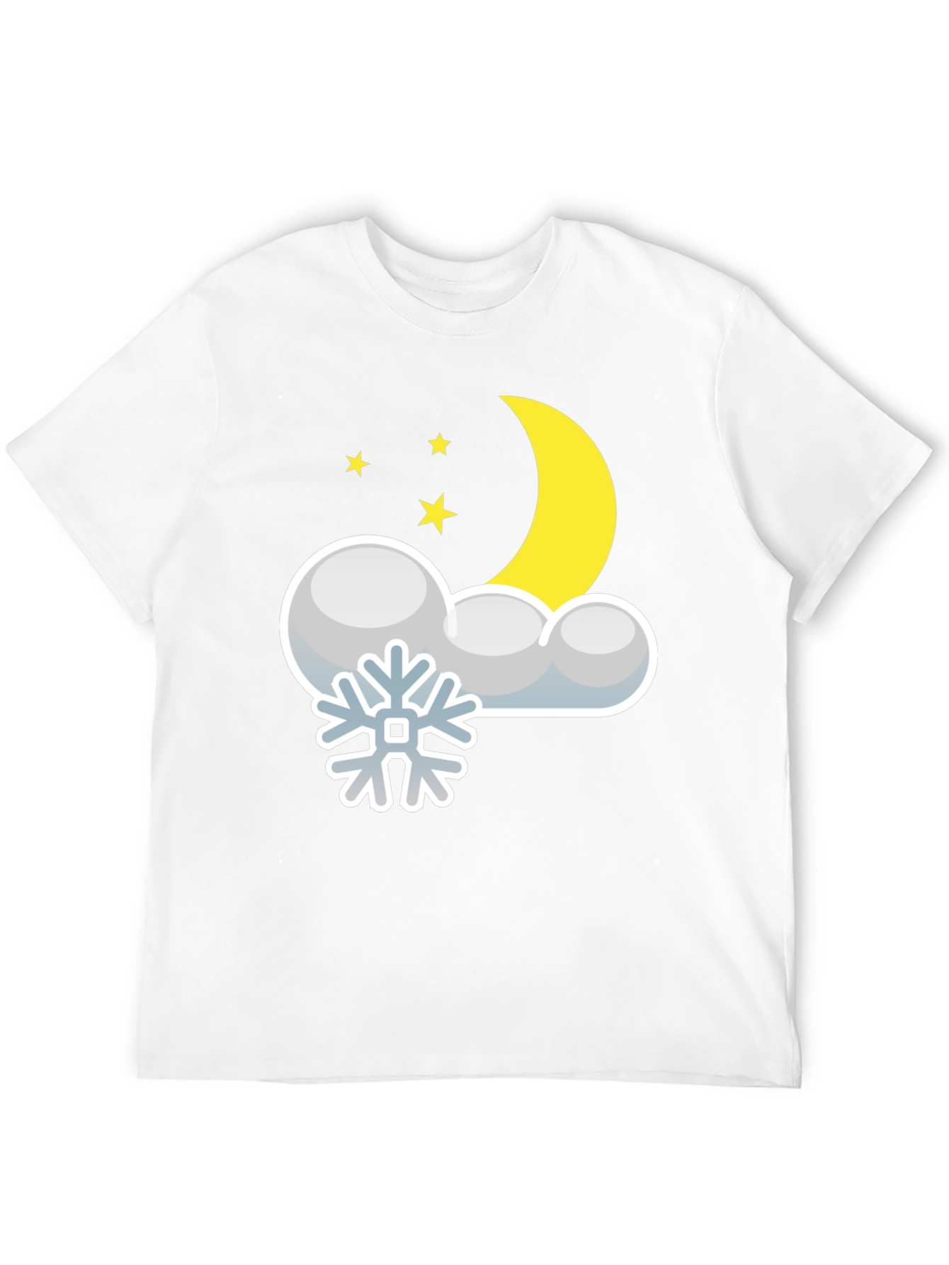 Snowy Night Graphic Tee - Black Cotton Blend